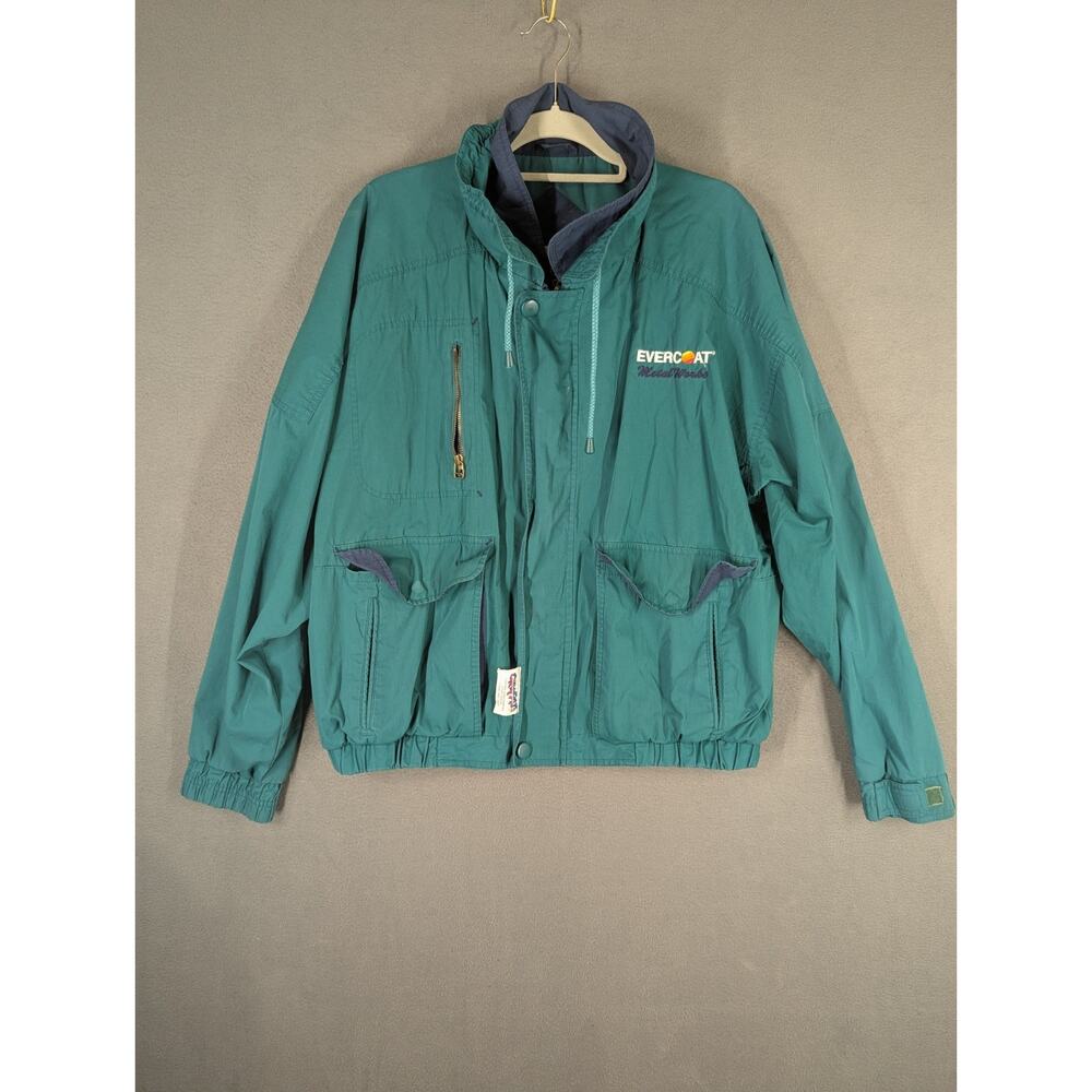 VTG 90s Dunbrooke Distinctive Images Jacket Mens XL Teal Evercoat Metal Works